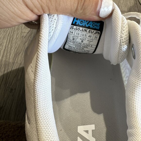 New Hoka One One Skyline Float X Triple White Sneakers Men's Size 13 1153350 - Picture 8 of 8